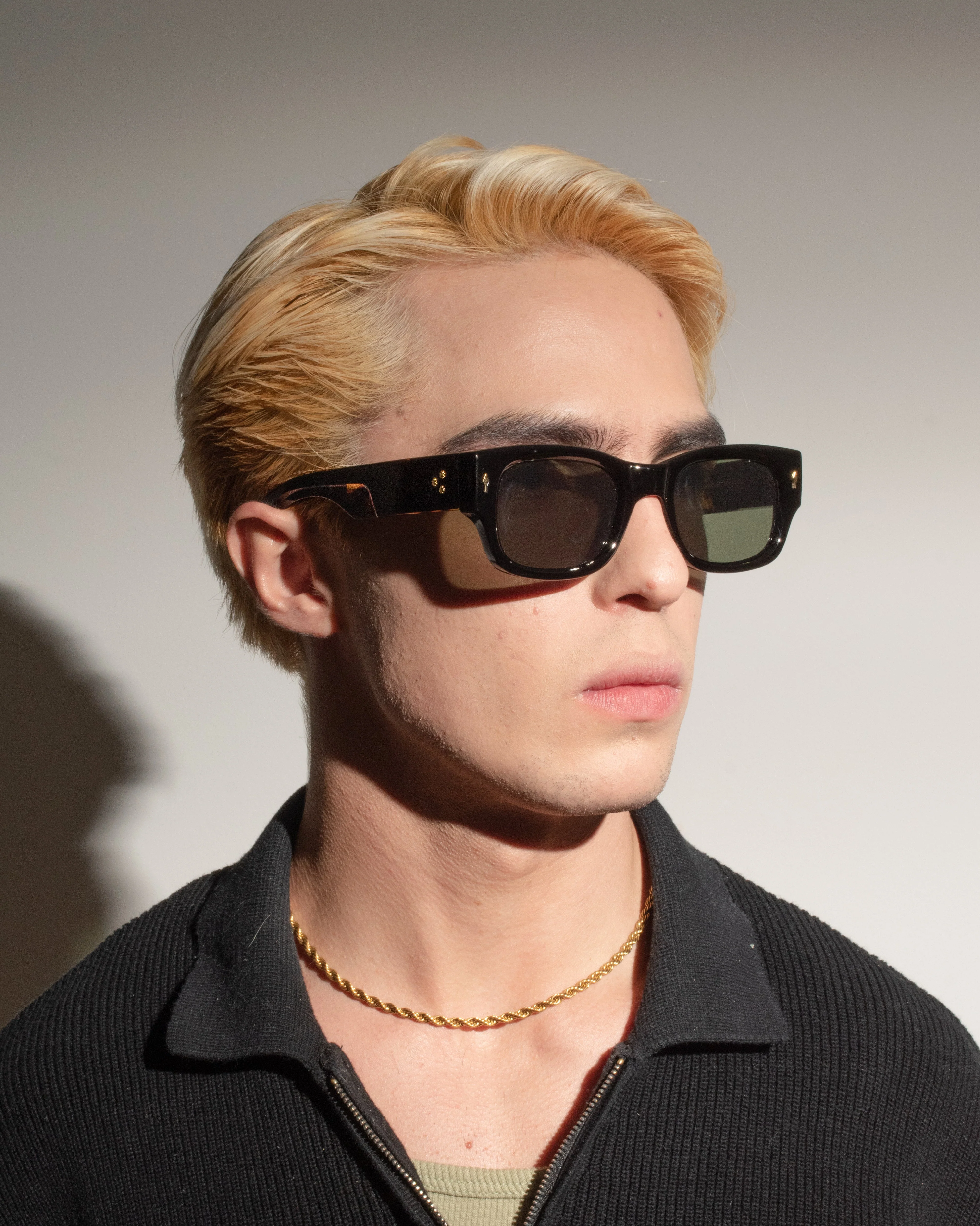 DENZEL SUNGLASSES - BLACK CAREY/GREEN - Image 3