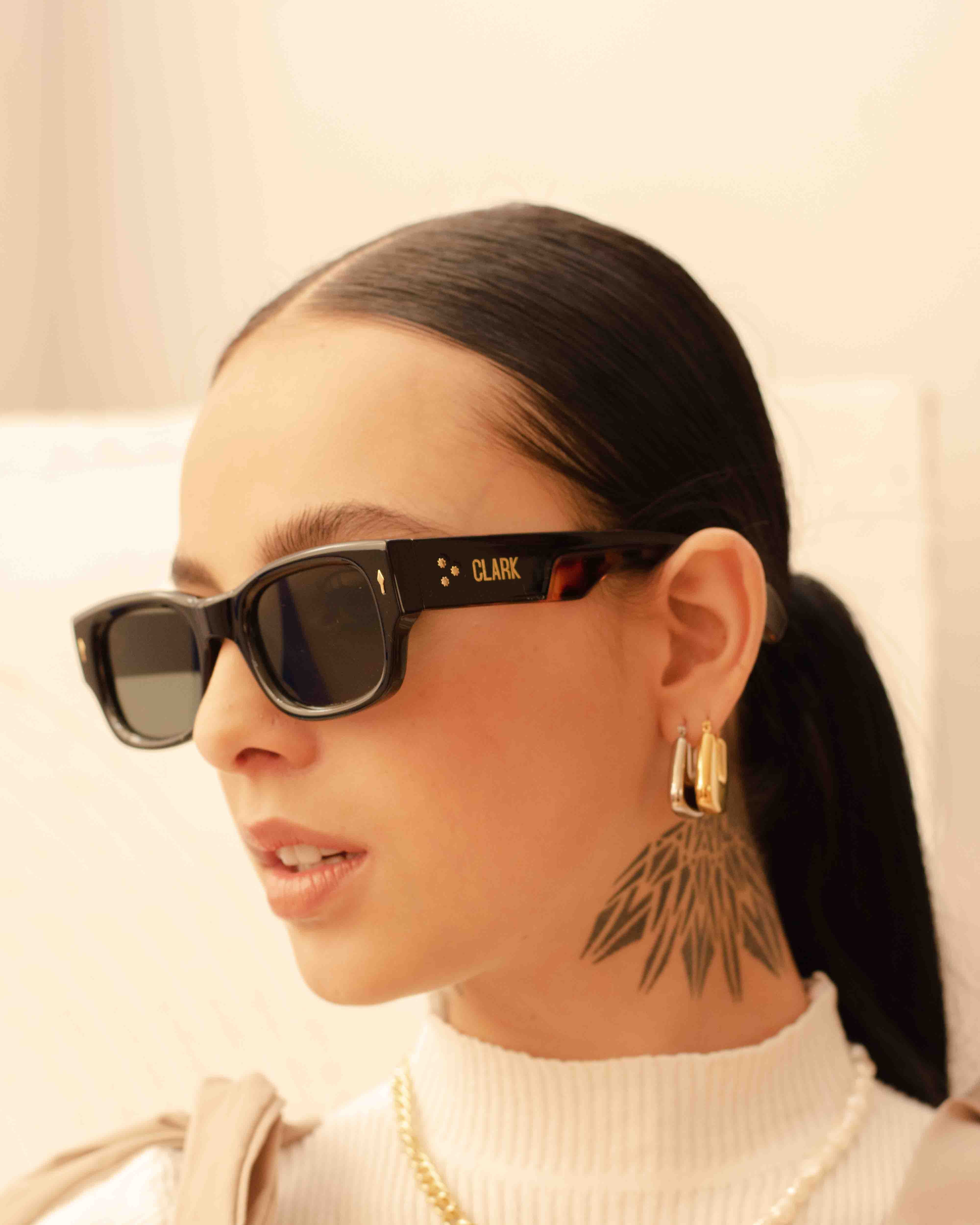 DENZEL SUNGLASSES - BLACK CAREY/GREEN - Image 5